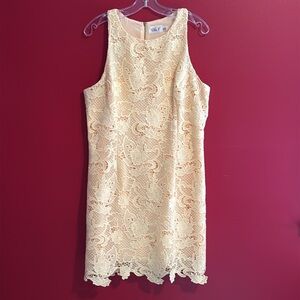 NWOT Eliza J Yellow Lace Sleeveless Dress Sz 14